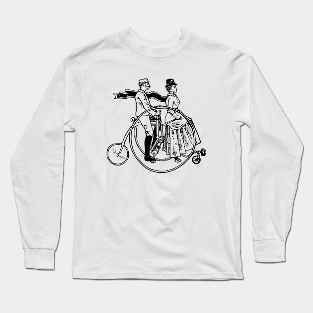 High Wheel Bicycle Cyclists Long Sleeve T-Shirt by Vintage Boutique